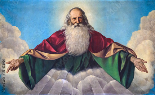 God the Father. A painting in the Roman Catholic Church of the Most Holy Saviour (Jesuit Church) in Bratislava, Slovakia.