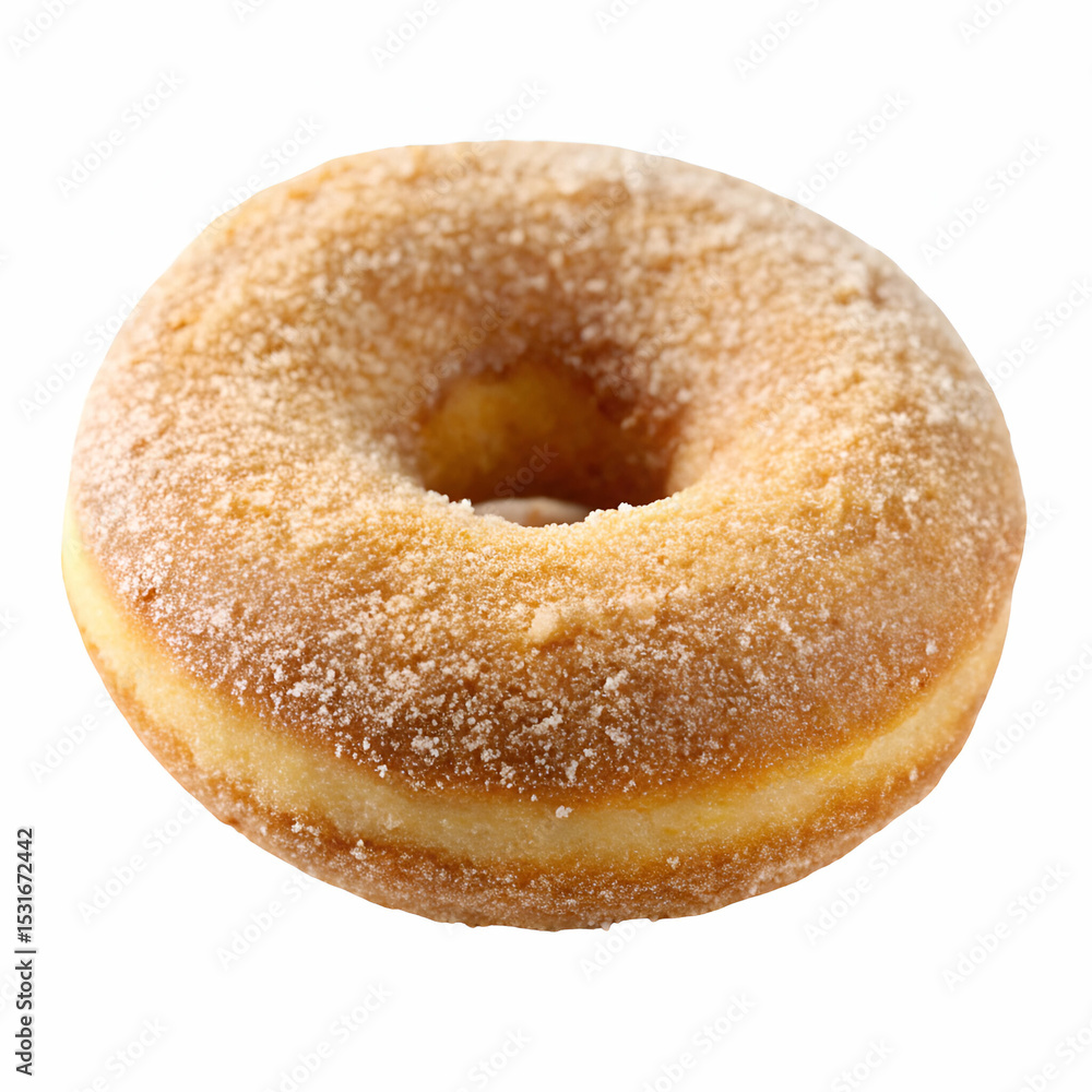 Cinnamon Sugar Donut Sweet Treat Isolated White Background Cinnamon Sugar Donut Sweet Treat Isolated White Background