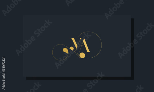 Minimal royal initial letters YA logo