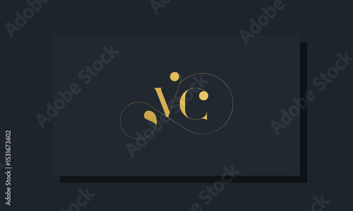 Minimal royal initial letters VC logo