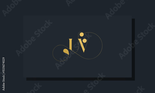 Minimal royal initial letters UV logo