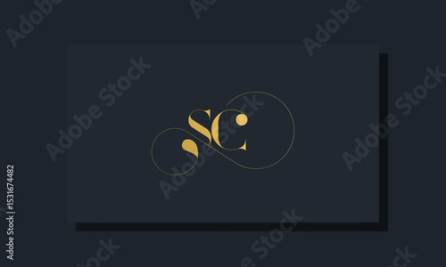 Minimal royal initial letters SC logo