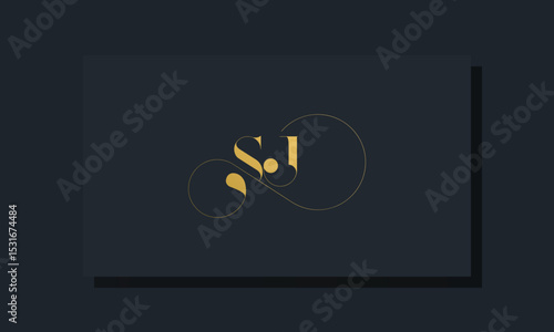 Minimal royal initial letters SJ logo