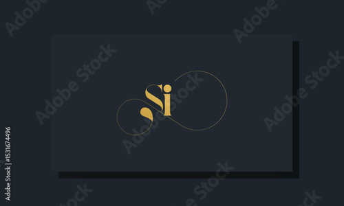 Minimal royal initial letters SI logo