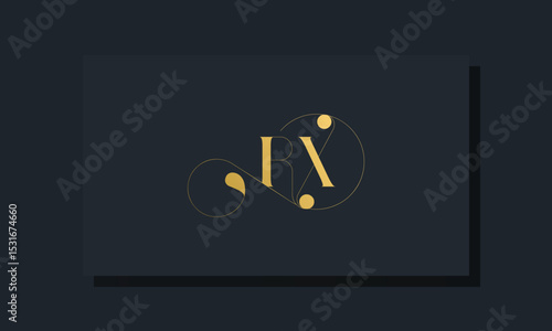 Minimal royal initial letters RX logo