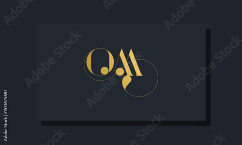 Minimal royal initial letters OM logo