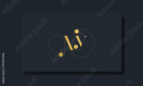 Minimal royal initial letters NY logo