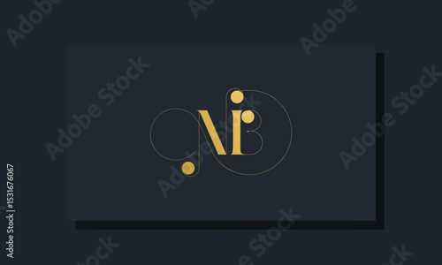 Minimal royal initial letters NB logo