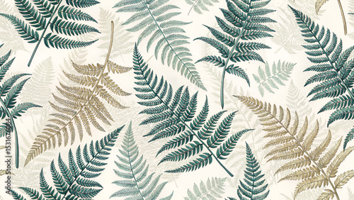 Fern leaves seamless pattern.