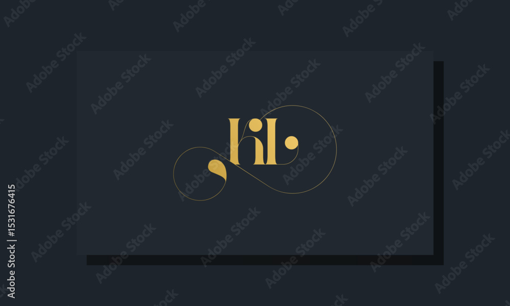 Obraz premium Minimal royal initial letters KL logo