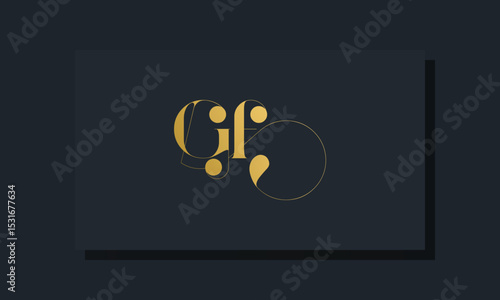Minimal royal initial letters GF logo