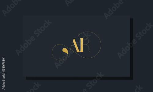 Minimal royal initial letters AR logo.