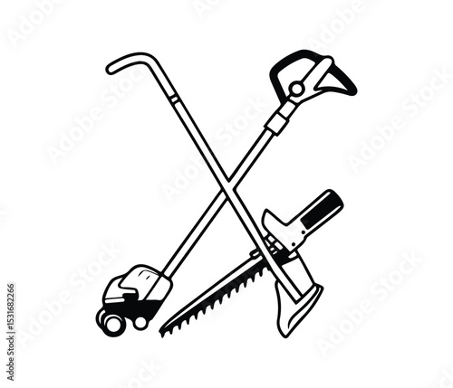 Lawn Mower Silhouette Vector, Garden Equipment Icon, Lawn Mower Clipart Design, Grass Cutting Machine Icon, Black Lawn Care Mower Vector, Black Lawn Mower Silhouette.