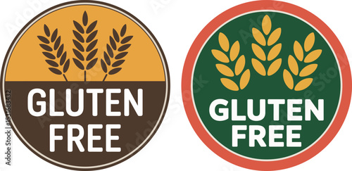 Gluten Free Food Allergy Product Label – Flat Vector Icon for Dietary and Healthy Eating

