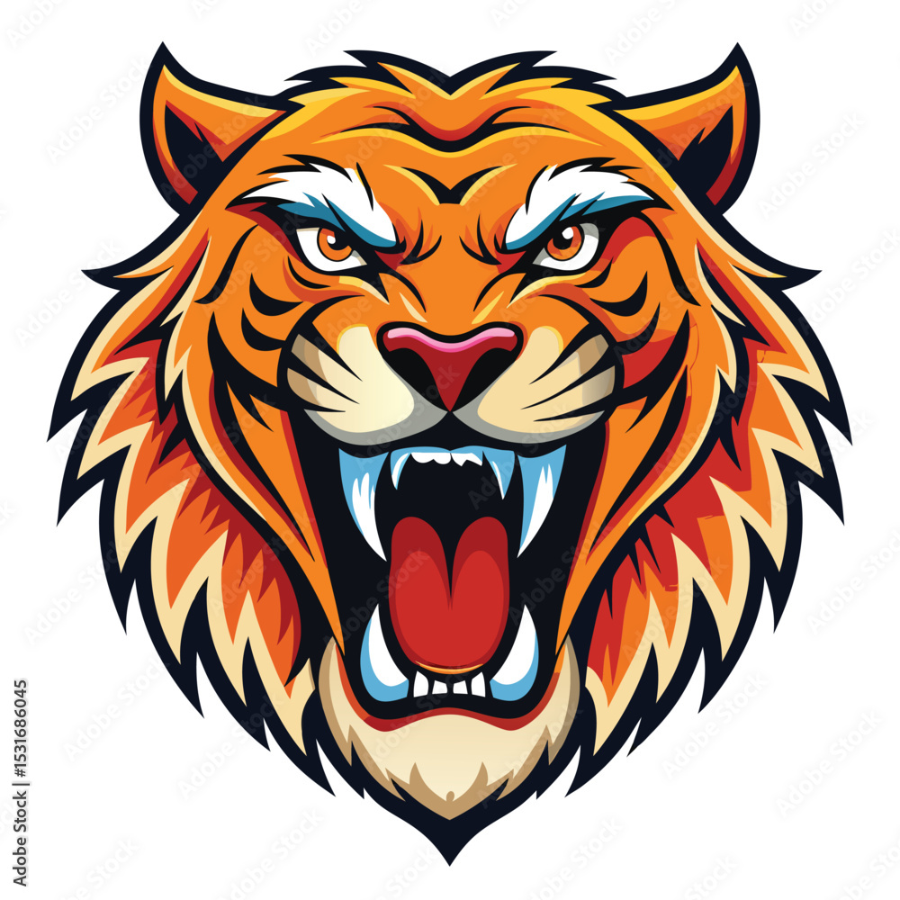Fototapeta premium Angry tiger head graphic