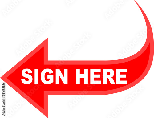 vector label sticker sign here used for contract, agreement letter