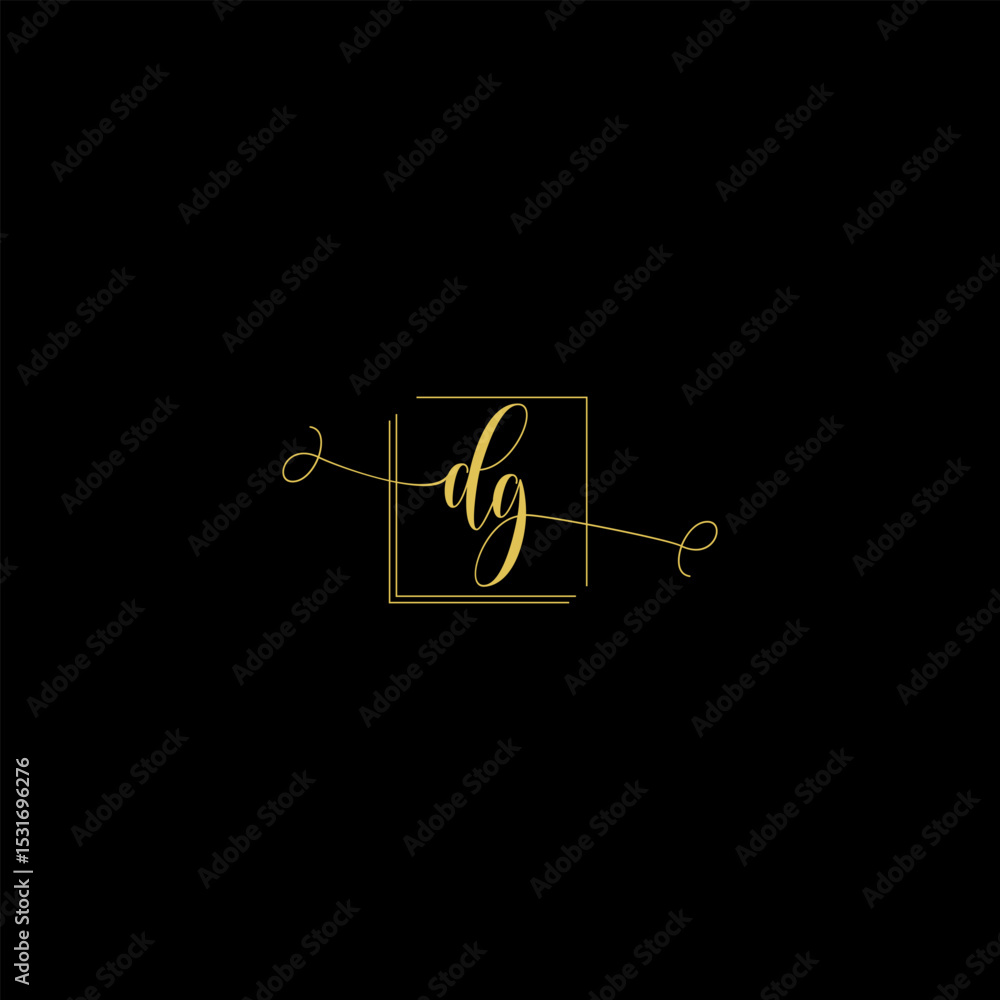 Luxury Letter dg Monogram in Gold Line Style Luxury Letter dg Monogram in Gold Line Style