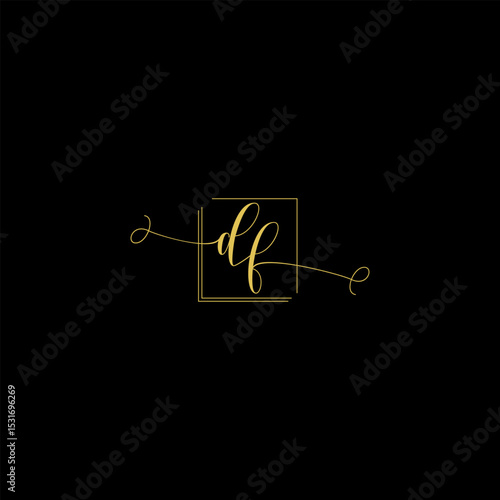 Luxury Letter db Monogram in Gold Line Style