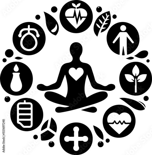 vector illustration of health related symbol logo icon for clinic and hospital