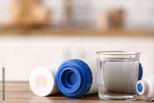 Glass of water with filters...