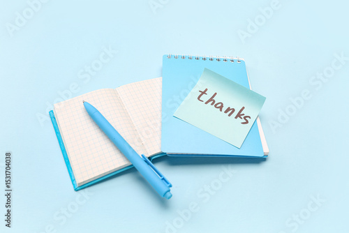 Sticky note with word THANK...