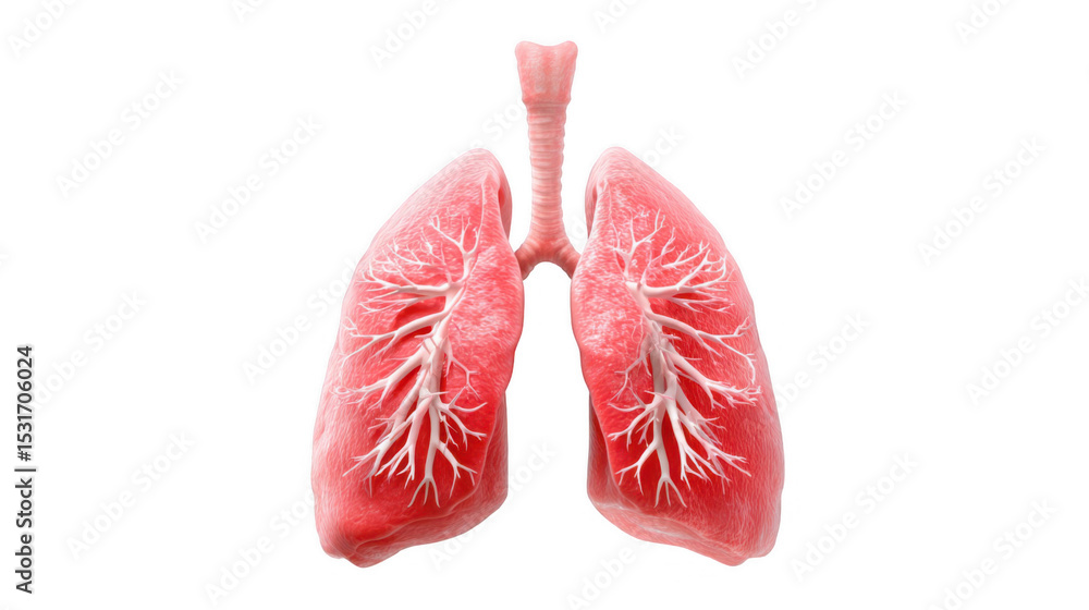 Realistic 3d rendering of healthy human lungs showing bronchial tree, isolated on transparent background, perfect for medical illustrations and educational materials Realistic 3d rendering of healthy human lungs showing bronchial tree, isolated on transparent background, perfect for medical illustrations and educational materials