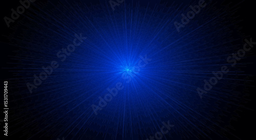 Intense blue light burst emanating from a central point on a dark background