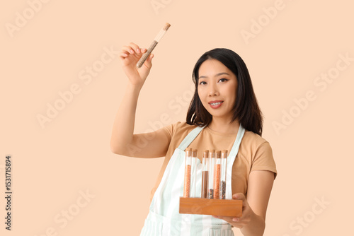 Happy beautiful Asian woman...