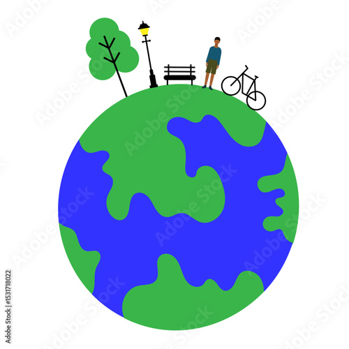 Abstract World Population Day Poster with Globe and Crowd. Creative poster-style vector artwork showing a dense crowd and Earth, emphasizing overpopulation and the importance of awareness. 