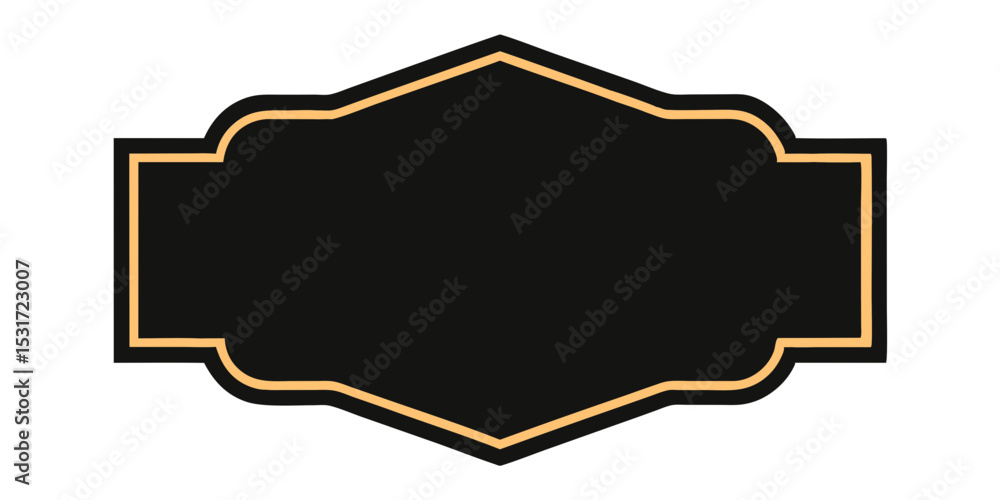 Luxurious Charcoal Black Rectangle Badge with Rich Gold Border Vector Illustration Background Luxurious Charcoal Black Rectangle Badge with Rich Gold Border Vector Illustration Background