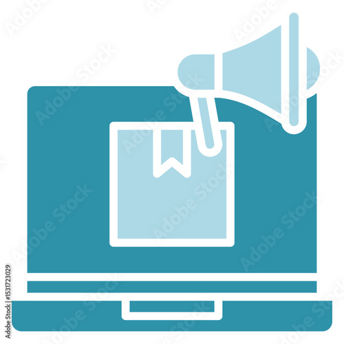 Ads Studio dual tone blue color, mini illustration icon. use for modern concept, print, UI, UX kit, web and app development. Vector related to product offering, marketing, business.