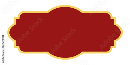 Classic Vintage Luxury Frame in Dark Red with Shimmering Gold Outline Vector Illustration Background