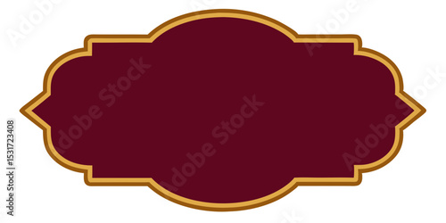 Ornate Vintage Luxury Frame in Dark Red with Shimmering Gold Details Vector Illustration Background