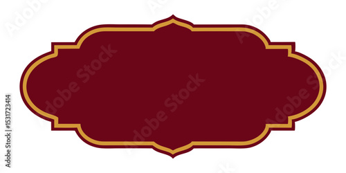 Elegant Vintage Luxury Frame in Dark Red with Shimmering Gold Accents Vector Illustration Background