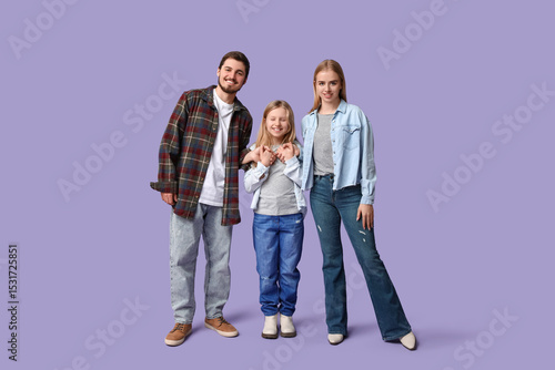 Happy family in stylish den...