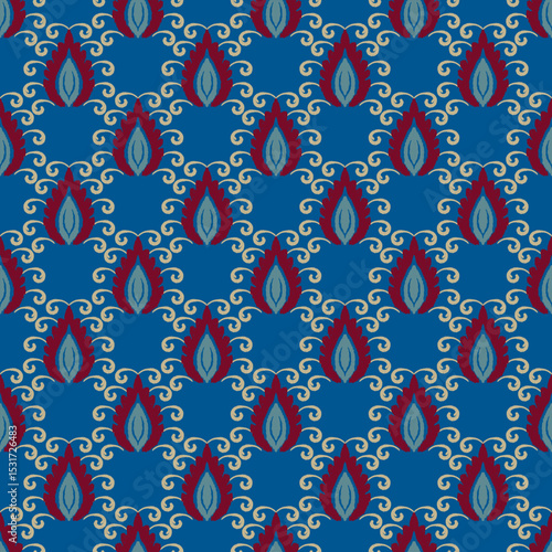 seamless floral pattern Floral Ikat Harmony
Jungle Bloom Ikat
Ikat Garden Trellis
Folk Blossom Ikat
Emerald Ikat Mosaic
Vintage Ikat Bloom