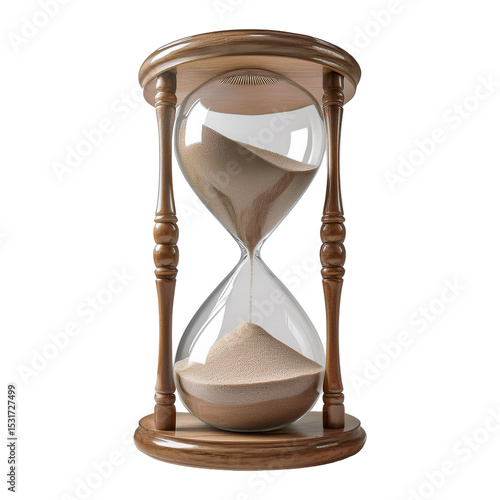 Glass hourglass to count time