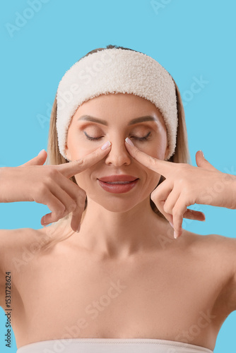 Beautiful woman doing face ...