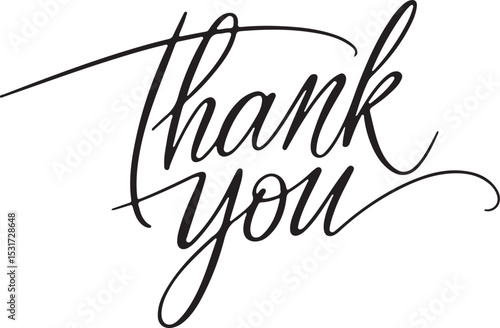 Elegant Handwritten Thank You Silhouette