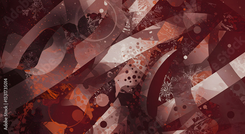 Dynamic abstract artwork with a red and brown color palette, intricate textures, and pattern overlays. Expresses artistic creativity, complexity, and vibrant depth ideal for artistic and conceptual