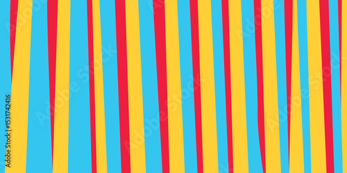 Retro cartoon stripe background pattern line texture vector wallpaper. Contras color straight vertical line abstract