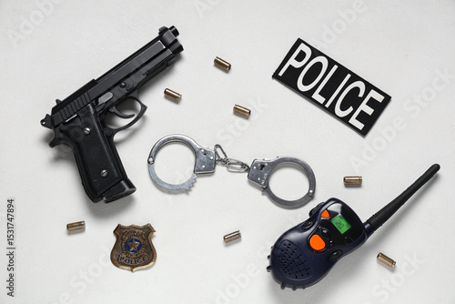 Police officer's handcuffs,...