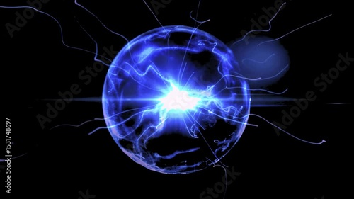 abstract blue plasma ball background