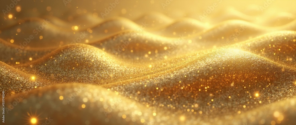 Abstract Glittering Gold Waves Background. Abstract Glittering Gold Waves Background.