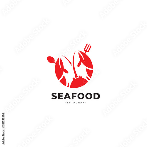seafood restaurant crab and tuna fish for restaurant and eatery logo vector template