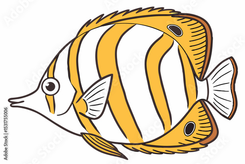 Illustration of a masked butterflyfish