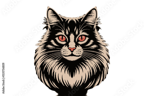 High-Quality Vector Illustration Featuring a Collection of the Most Popular and Best-Selling Cat Breeds, Including Persian, Siamese, Maine Coon, Ragdoll, and Bengal