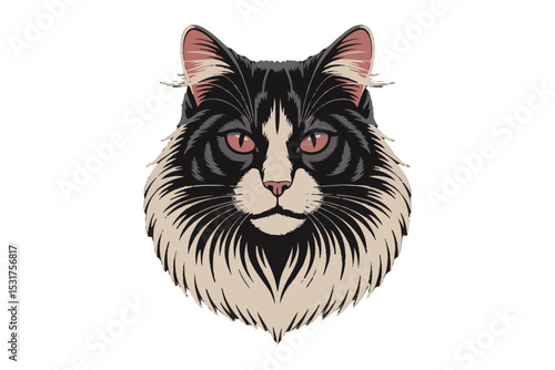 High-Quality Vector Illustration Featuring a Collection of the Most Popular and Best-Selling Cat Breeds, Including Persian, Siamese, Maine Coon, Ragdoll, and Bengal