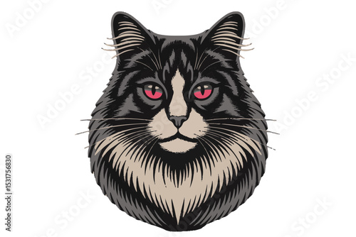High-Quality Vector Illustration Featuring a Collection of the Most Popular and Best-Selling Cat Breeds, Including Persian, Siamese, Maine Coon, Ragdoll, and Bengal