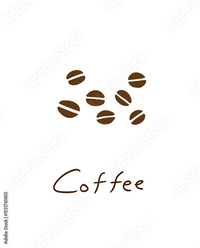 コーヒー豆_手書きイラスト_カラー｜Coffee Beans_Hand-drawn Illustration_Color